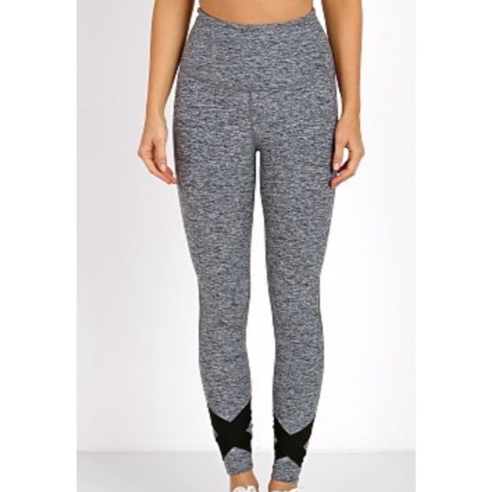 Beyond Yoga Size S X Big Thing Performance Legging Heathered Gray Black